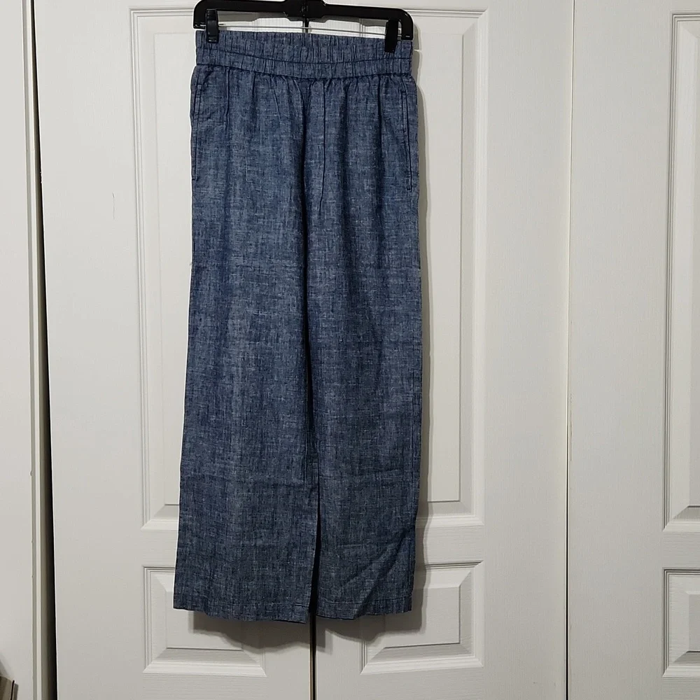 NWT Eileen Fisher Hemp Organic Cotton Chambray Straight Pants. Size XXS - Picture 5 of 10
